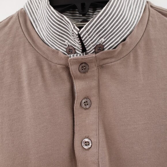 Paul Smith London Shirt Men’s S/M Cotton Long Sleeve Henley removable Collar - Picture 4 of 16